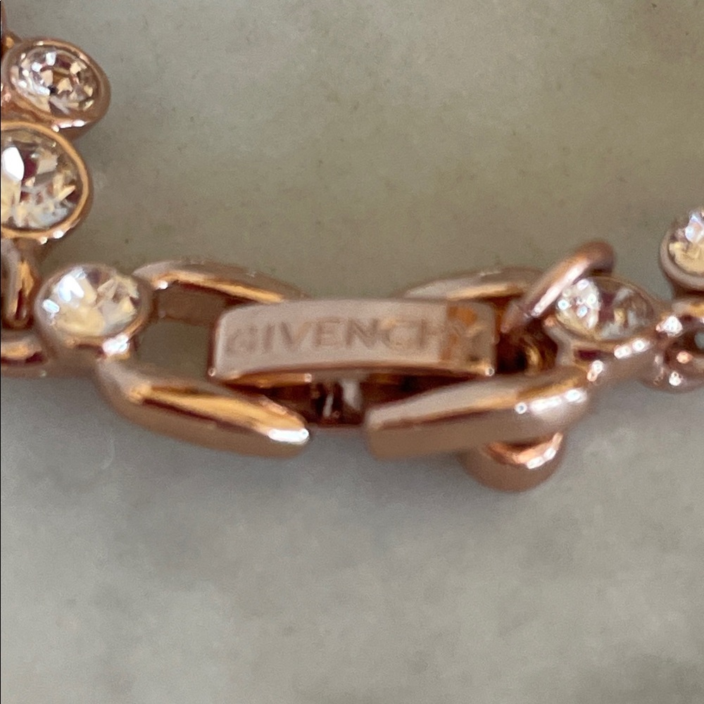 GIVENCHY Rose Gold Tennis Bracelet with Clear Crystals - Picture 3 of 16